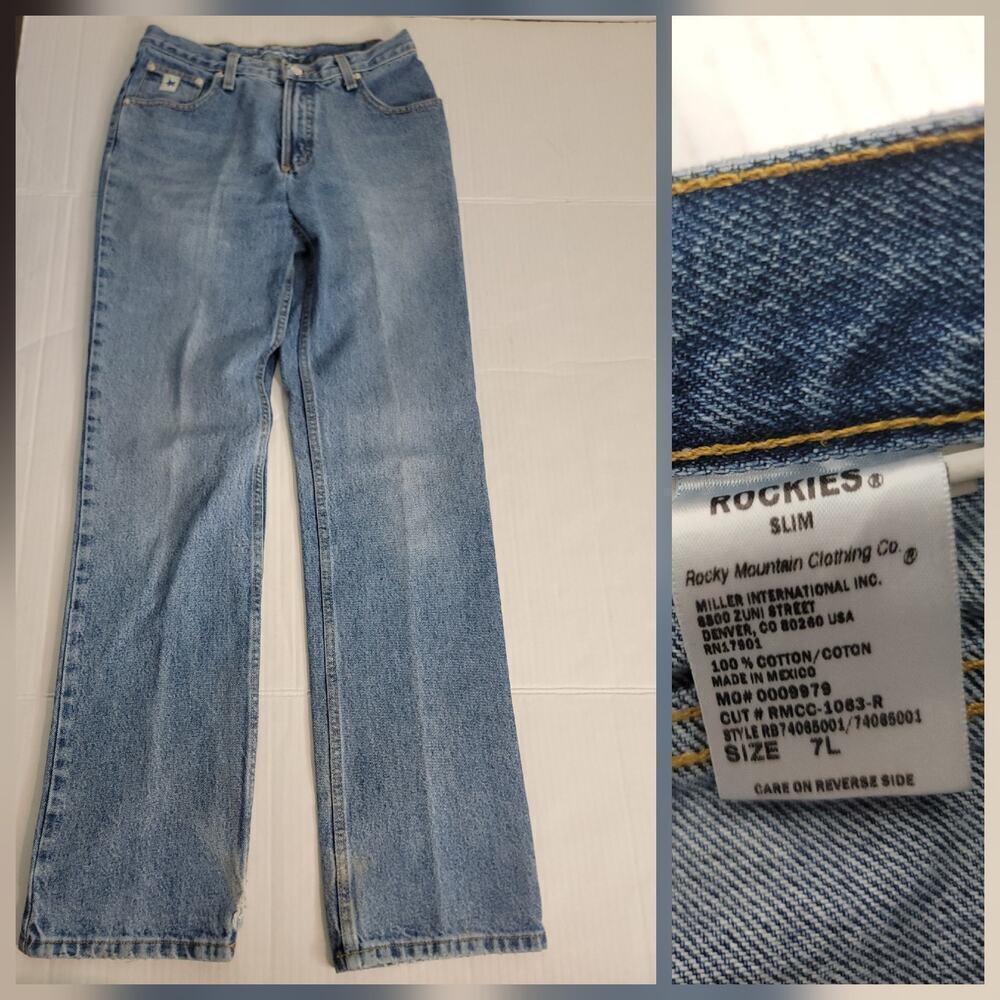 Rocky Mountain Jeans Womens Size 7 L Slim Blue Rockies